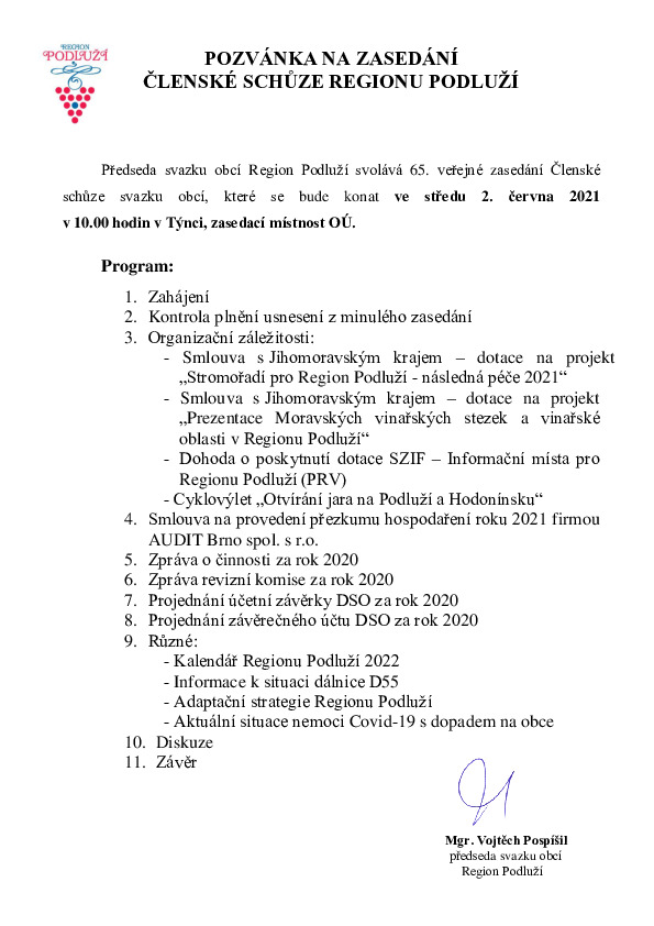 POZVANKA 065 CLENSKA SCHUZE 02 06 2021 Týnec podpis 1